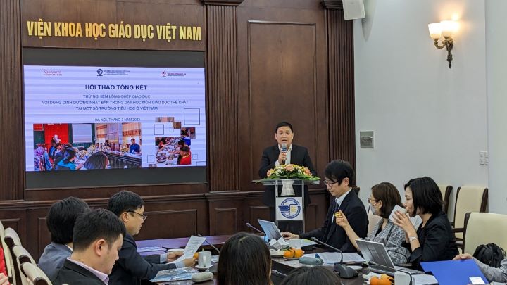 Hội thảo tổng kết “Thử nghiệm lồng ghép giáo dục nội dung dinh dưỡng Nhật Bản trong dạy học môn Giáo dục thể chất tại một số trường tiểu học ở Việt Nam”